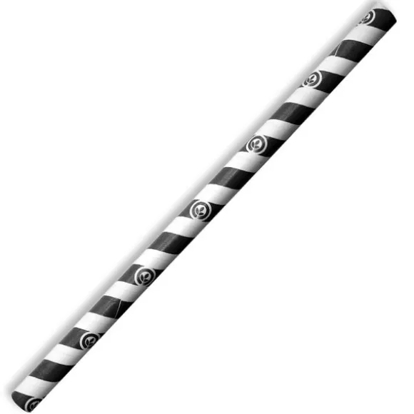 10mm Jumbo Black Stripe BioStraw