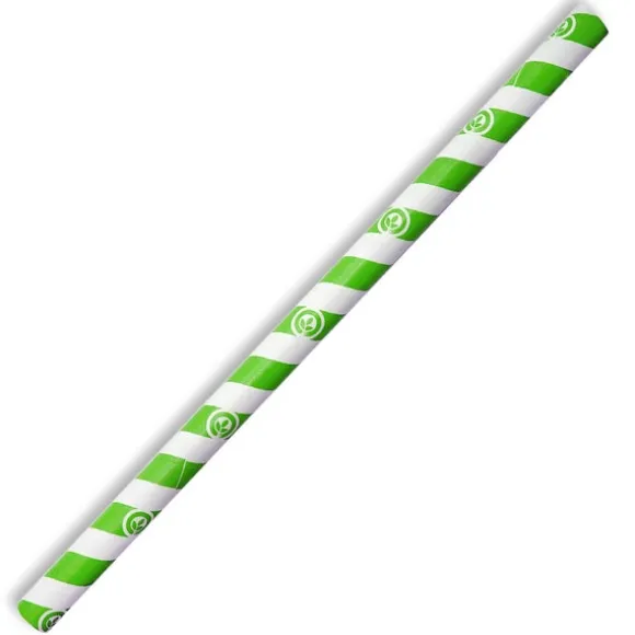 10mm Jumbo Green Stripe BioStraw