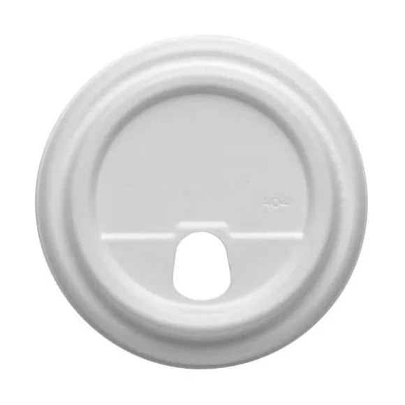 90mm Large White Plant Fibre Strawless BioCup Lid