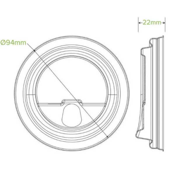 90mm Large White Plant Fibre Strawless BioCup Lid
