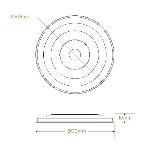 90mm Plant Fibre Flat Cold Paper BioCup Lid