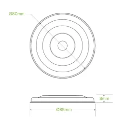 80mm Plant Fibre Flat Cold Paper BioCup Lid