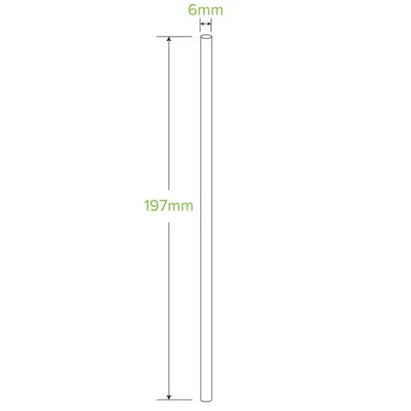 6mm Regular Green Stripe BioStraw