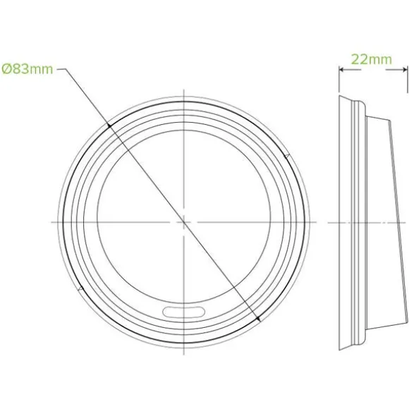 80mm Small Clear PLA BioCup Lid