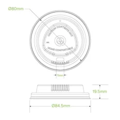 80mm Small Natural Plant Fibre BioCup Lid