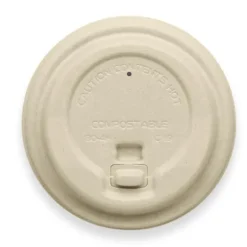 80mm Small Natural Reclosable Plant Fibre BioCup Lid
