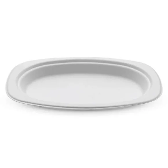 23x16cm/ 9.2x6.5" Rectangular Oval Plant Fibre Plate