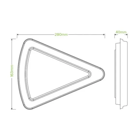 28x16x4cm / 9" Natural Plant Fibre Pizza Slice Clamshell