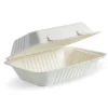 23x15x8cm / 9x6x3in White Plant Fibre Clamshell