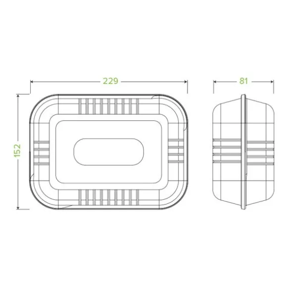 23x15x8cm / 9x6x3in White Plant Fibre Clamshell